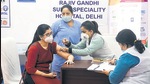 A member of the medical staff gets Covishield vaccine at Rajiv Gandhi Super Speciality Hospital, in New Delhi on January 19. (Raj K Raj/HT photo) A member of the medical staff gets Covishield vaccine at Rajiv Gandhi Super Speciality Hospital, in New Delhi on January 19. (Raj K Raj/HT photo)