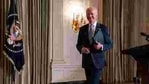 President Joe Biden leaves after attending a virtual swearing in ceremony of political appointees from the State Dining Room of the White House on Wednesday. (AP Photo ) President Joe Biden leaves after attending a virtual swearing in ceremony of political appointees from the State Dining Room of the White House on Wednesday. (AP Photo )