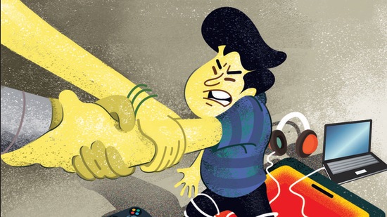 Just like schools, extracurricular activities and coaching have also moved online and many parents are struggling to come up with ways to reduce screen usage. (Illustration: Gajanan Nirphale) Just like schools, extracurricular activities and coaching have also moved online and many parents are struggling to come up with ways to reduce screen usage. (Illustration: Gajanan Nirphale)