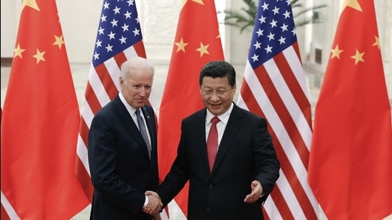 Chinese President Xi Jinping with then US vice-president Joe Biden in 2013 at the Great Hall of the People in Beijing. (AP file) Chinese President Xi Jinping with then US vice-president Joe Biden in 2013 at the Great Hall of the People in Beijing. (AP file)