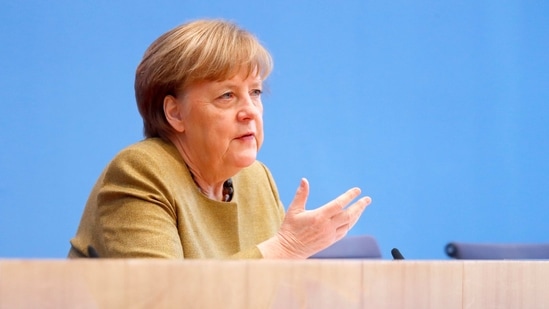 Merkel said intensive talks are under way to accelerate production of the shots. (Reuters)
