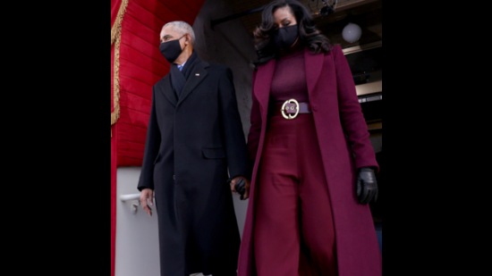 Former President Barack Obama with former First Lady Michelle arrive at the ceremony. (Photo: Agency) Former President Barack Obama with former First Lady Michelle arrive at the ceremony. (Photo: Agency)