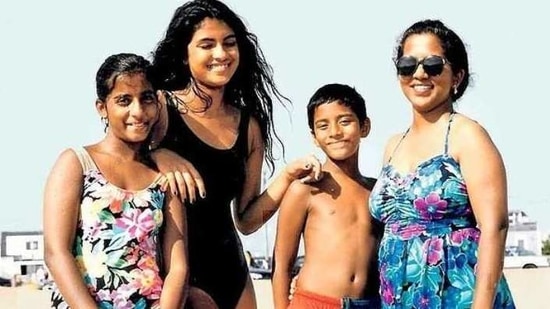 Priyanka Chopra is pictured with her family in this throwback photo.