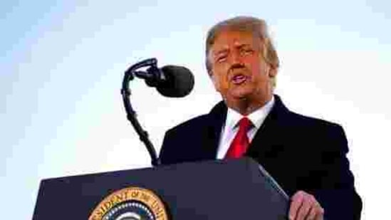President Donald Trump speaks before boarding Air Force One at Andrews Air Force Base.(AP) President Donald Trump speaks before boarding Air Force One at Andrews Air Force Base.(AP)
