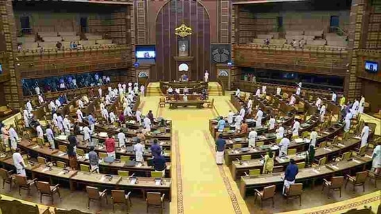 The Kerala assembly rarely takes up such motions and during the debate Deputy Speaker V Sasi presided over the house as the Speaker sat with the other members. (ANI PHOTO) (ANI) The Kerala assembly rarely takes up such motions and during the debate Deputy Speaker V Sasi presided over the house as the Speaker sat with the other members. (ANI PHOTO) (ANI)
