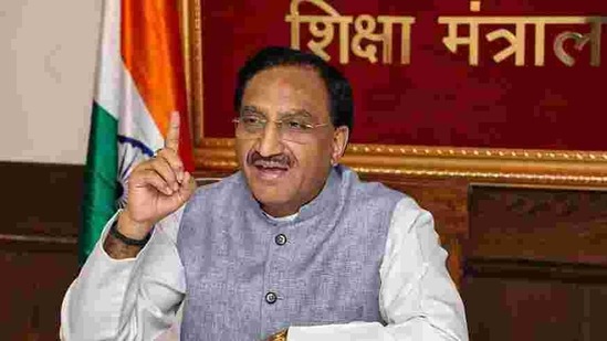 Union Education Minister Ramesh Pokhriyal ‘Nishank’(PTI) Union Education Minister Ramesh Pokhriyal ‘Nishank’(PTI)