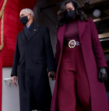 Former President Barack Obama with former First Lady Michelle arrive at the ceremony. (Photo: Agency)
