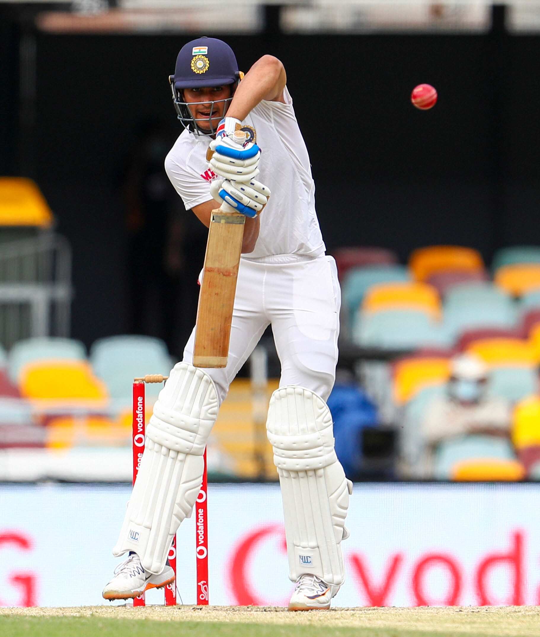 Shubman Gill of India bats during the game on the final day of the fourth cricket test between India and Australia in Gabba, Brisbane, Australia, on Tuesday, January 19, 2021. (AP)