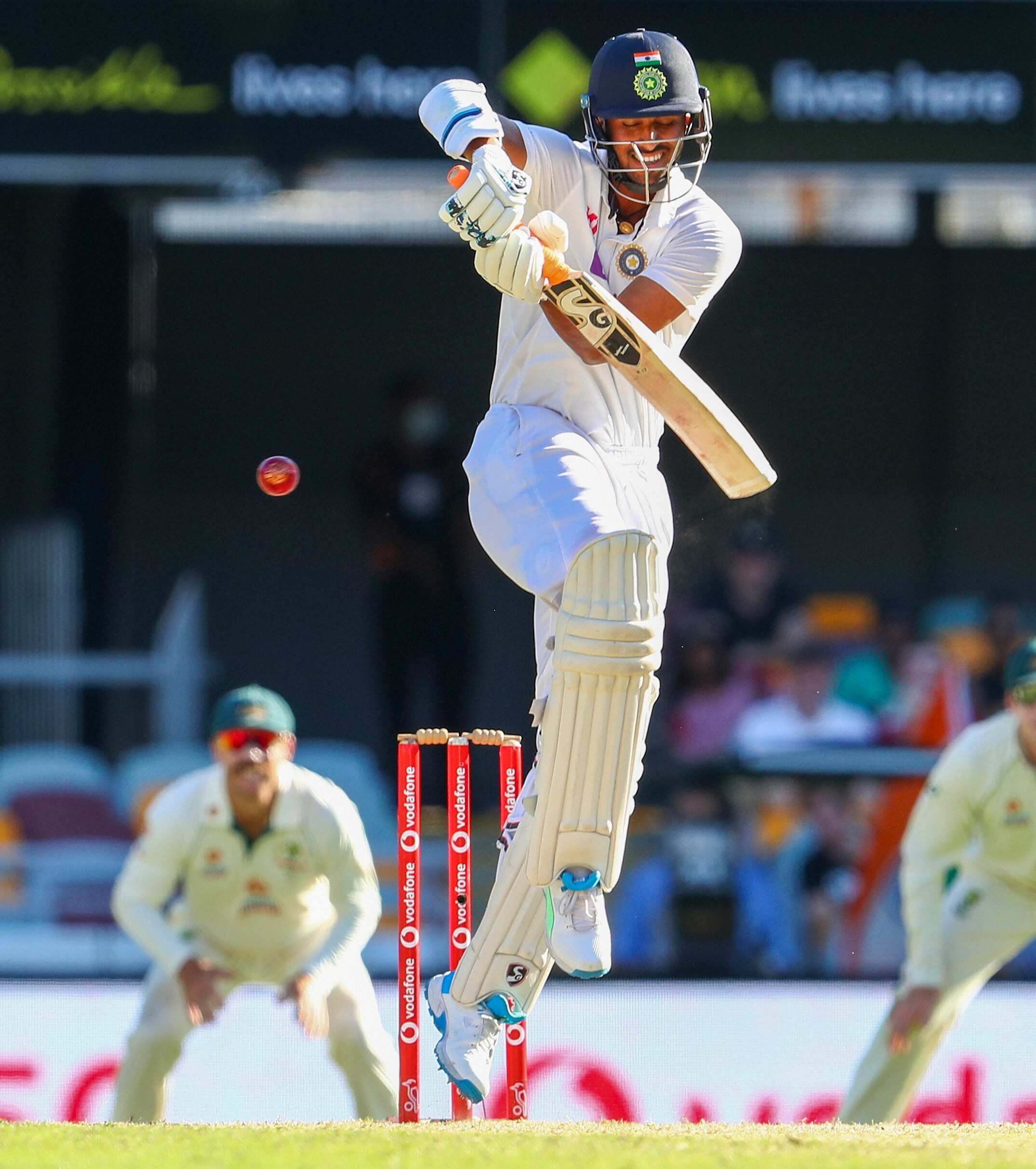 India's Washington Sundar bats during the game on the final day of the fourth cricket test between India and Australia in Gabba, Brisbane, Australia, on Tuesday, Jan. 19, 2021 (AP).