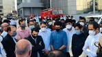 Maharashtra Chief Minister Uddhav Thackeray, tourism and environment Minister Aditya Thackeray along with Serum Institute of India CEO Adar Poonawalla at the site of fire on Friday, (ANI) Maharashtra Chief Minister Uddhav Thackeray, tourism and environment Minister Aditya Thackeray along with Serum Institute of India CEO Adar Poonawalla at the site of fire on Friday, (ANI)