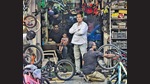 “Whether it’s a toddler getting on their first bike or an office-goer getting back on a cycle after decades, I am always happy to see it,” says Abdul Hamid Khan of Mumbai’s iconic Happy Cycle Shop. (Anshuman Poyrekar / HT) “Whether it’s a toddler getting on their first bike or an office-goer getting back on a cycle after decades, I am always happy to see it,” says Abdul Hamid Khan of Mumbai’s iconic Happy Cycle Shop. (Anshuman Poyrekar / HT)