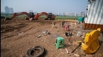 Kanjurmarg metro car shed site. (Pratik Chorge/HT PHOTO) Kanjurmarg metro car shed site. (Pratik Chorge/HT PHOTO)