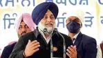 Shiromani Akali Dal president Sukhbir Singh Badal alleged that the Centre had struck at the DSGMC because it was at the forefront in providing aid to the farm movement.(HT_PRINT) Shiromani Akali Dal president Sukhbir Singh Badal alleged that the Centre had struck at the DSGMC because it was at the forefront in providing aid to the farm movement.(HT_PRINT)