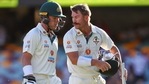 Australia's David Warner, right, and opening partner Marcus Harris (AP) Australia's David Warner, right, and opening partner Marcus Harris (AP)