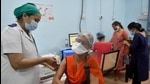 A Covid-19 vaccine shot being administered in Mumbai. (Satish Bate/HT Photo) A Covid-19 vaccine shot being administered in Mumbai. (Satish Bate/HT Photo)