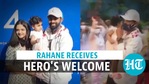 Mumbai: Ajinkya Rahane welcomed with dhol, flowers after historic Australia tour Mumbai: Ajinkya Rahane welcomed with dhol, flowers after historic Australia tour