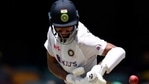 Cheteshwar Pujara gets hit on the body on day 5 of the 4th Test between India and Australia at Brisbane.(Getty Images) Cheteshwar Pujara gets hit on the body on day 5 of the 4th Test between India and Australia at Brisbane.(Getty Images)