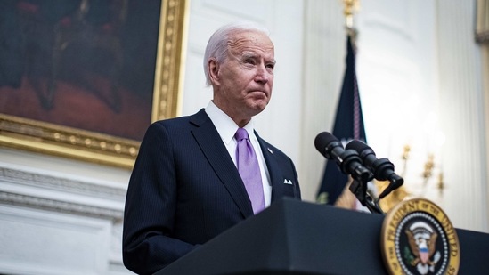 U.S. President Joe Biden pauses while speaking on his administrations Covid-19 response in the State Dining Room of the White House in Washington, D.C., U.S., on Thursday, Jan. 21, 2021. Biden in his first full day in office plans to issue a sweeping set of executive orders to tackle the raging Covid-19 pandemic that will rapidly reverse or refashion many of his predecessor's most heavily criticized policies. Photographer: Al Drago/Bloomberg(Bloomberg)