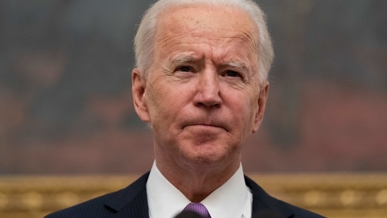 President Joe Biden speaks about the coronavirus in the State Dinning Room of the White House on Thursday. (AP Photo)