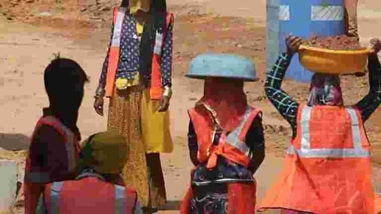 MGNREGS, a rural jobs guarantee programme, stipulates that half the employment generated by the scheme be earmarked for women.(HT file photo. Representative image) MGNREGS, a rural jobs guarantee programme, stipulates that half the employment generated by the scheme be earmarked for women.(HT file photo. Representative image)
