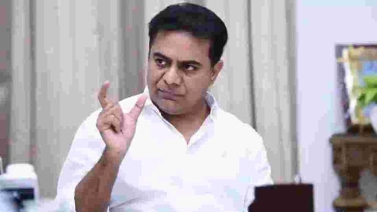 Unlike his father who is mostly confined to running the government from Pragati Bhavan, KTR has been extensively touring districts to inspect the implementation of government schemes and holding official meetings.(HT PHOTO.) Unlike his father who is mostly confined to running the government from Pragati Bhavan, KTR has been extensively touring districts to inspect the implementation of government schemes and holding official meetings.(HT PHOTO.)