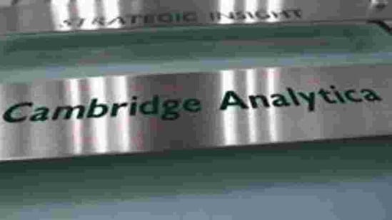 The nameplate of political consultancy, Cambridge Analytica, is seen in central London, Britain. (Reuters File Photo)