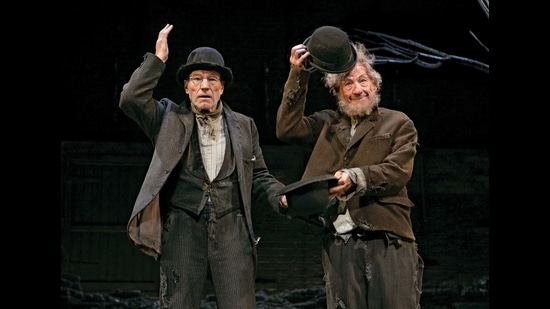 Patrick Stewart and Ian McKellen, who you might remember from the X-Men films, play two characters is this iconic play. (IMAGE COURTESY Cort Theatre) Patrick Stewart and Ian McKellen, who you might remember from the X-Men films, play two characters is this iconic play. (IMAGE COURTESY Cort Theatre)