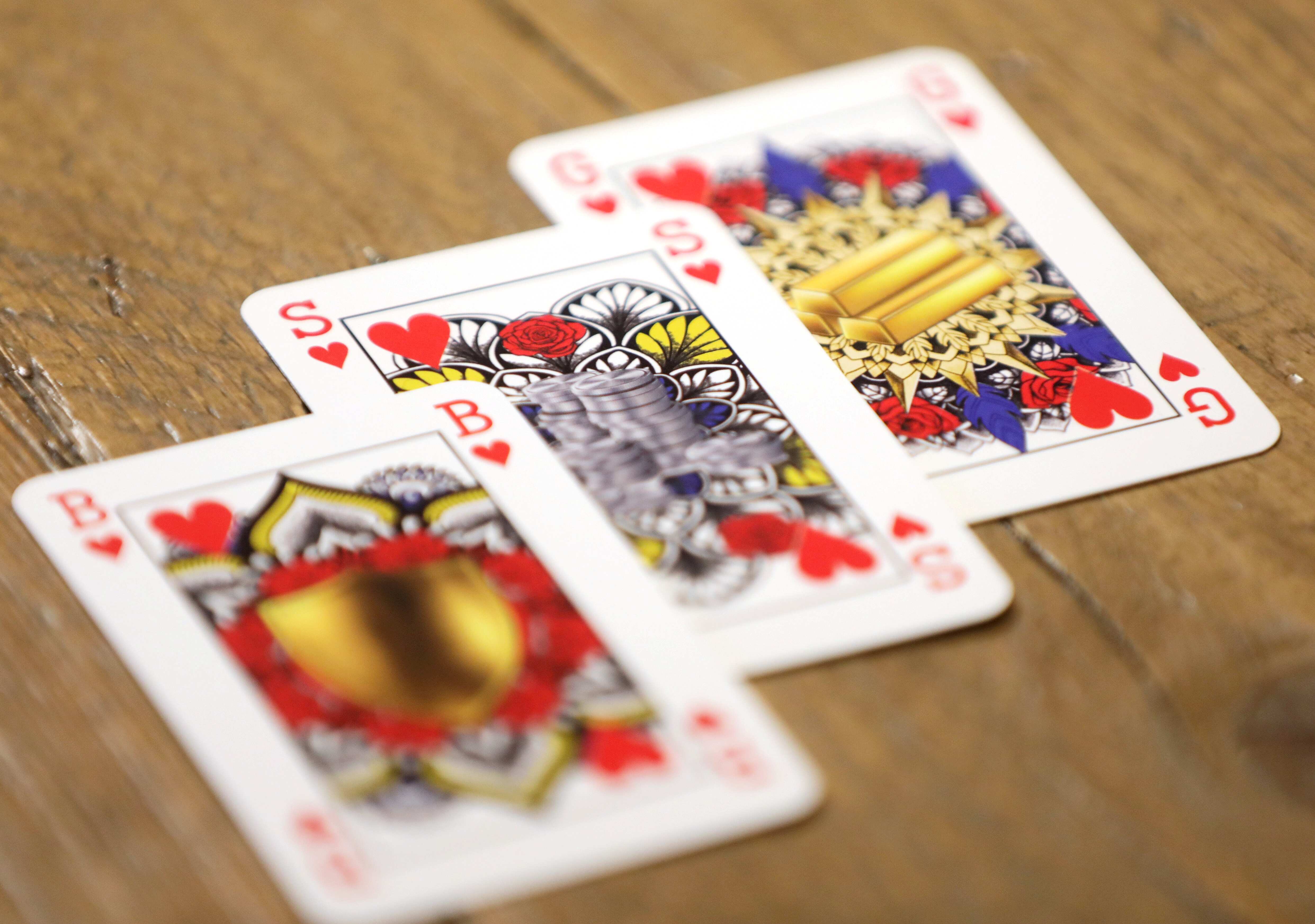 Genderless playing cards designed by Indy Mellink lie on a table in Oegstgeest, Leiden, Netherlands. (REUTERS)
