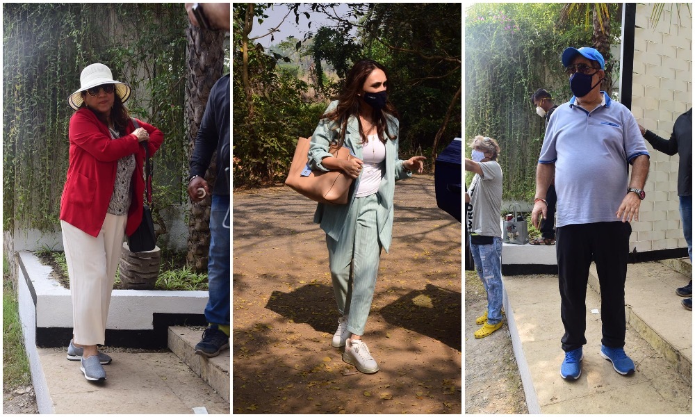 David Dhawan and other family members reach Alibaug.(Varinder Chawla) David Dhawan and other family members reach Alibaug.(Varinder Chawla)