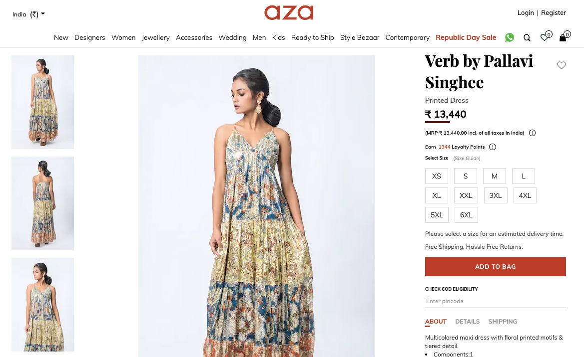 Sara Ali Khans costume is worth, 13,440. (Azafashions.com) Sara Ali Khans costume is worth, 13,440. (Azafashions.com)