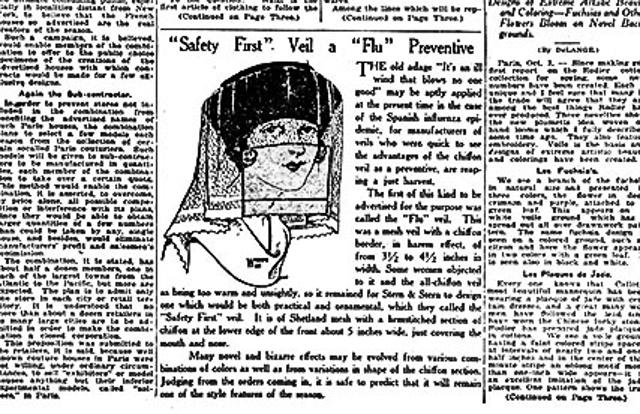 An ad for chiffon flu veils in Women’s Wear Daily magazine. An ad for chiffon flu veils in Women’s Wear Daily magazine.