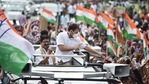 Congress leader Rahul Gandhi greets party workers in Tamil Nadu's Coimbatore on Saturday. (PTI) Congress leader Rahul Gandhi greets party workers in Tamil Nadu's Coimbatore on Saturday. (PTI)
