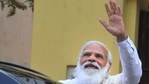 Kolkata: Prime Minister Narendra Modi during his visit to Netaji Bhavan to celebrate the 125th birth anniversary of Netaji Subhash Chandra Bose in Kolkata.(PTI) Kolkata: Prime Minister Narendra Modi during his visit to Netaji Bhavan to celebrate the 125th birth anniversary of Netaji Subhash Chandra Bose in Kolkata.(PTI)