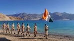 ITBP personnel on the banks of Pangong Tso, in Ladakh(PTI Photo) ITBP personnel on the banks of Pangong Tso, in Ladakh(PTI Photo)