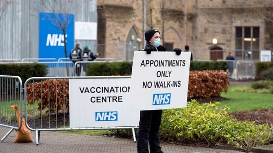 Some 5.38 million people have been given a first dose of vaccine in the UK, government data showed.(AP)