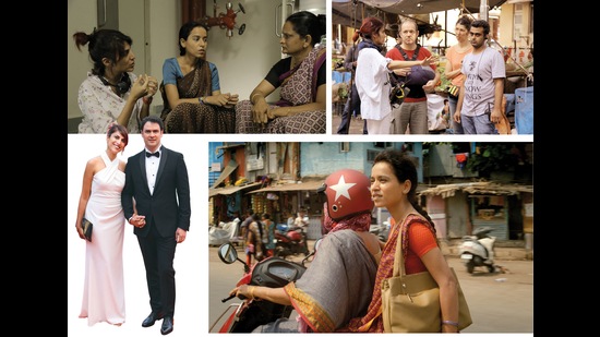(Anticlockwise from left) Rohena with her husband Brice Poisson at the Cannes Film Festival; A still from the movie featuring Tillotama Shome; Rohena with the crew of the film; On set with the cast of Sir (Anticlockwise from left) Rohena with her husband Brice Poisson at the Cannes Film Festival; A still from the movie featuring Tillotama Shome; Rohena with the crew of the film; On set with the cast of Sir