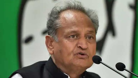 The case dated back to 2011, when a Congress government under Ashok Gehlot reversed a decision by the first Raje government in 2005 not to give a single deed to a private firm for three khasras of agricultural land in Jaipur’s Jagatpura area.(PTI file photo)