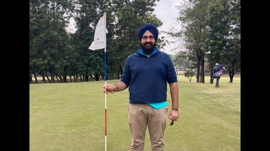 Brar picked up golf only during the Covid-19 pandemic. (HT Photo) Brar picked up golf only during the Covid-19 pandemic. (HT Photo)