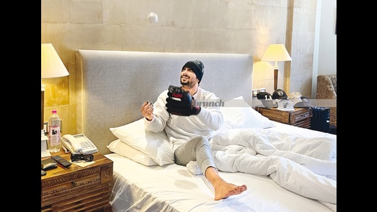 Prateik Babbar being his sporty self while posing for a picture exclusively for this HT Brunch column Prateik Babbar being his sporty self while posing for a picture exclusively for this HT Brunch column