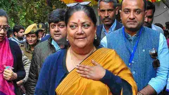 Former Rajasthan chief minister Vasundhara Raje is one of the 12 members of the core group.(PTI Photo)