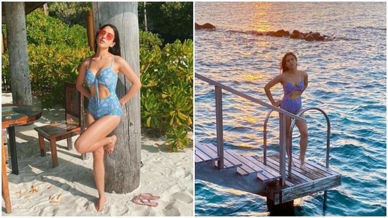 Sara Ali Khan looks stunning in her blue bikini.