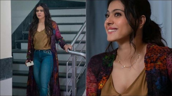 Kajol’s luxe boho look in chiffon cape with sleeves is fashion inspo for weekend(Dilnaz Malegamwalla)