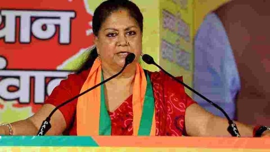 Former Rajasthan chief minister Vasundhara Raje is one of the 12 members of the core group.(PTI)