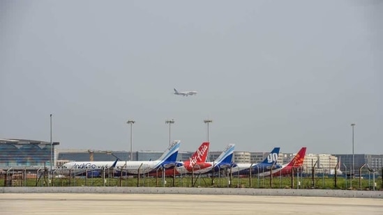 India has allowed local airlines to fly limited schedules since May after two months of a strict nationwide lockdown, gradually opening up the domestic market.(PTI) India has allowed local airlines to fly limited schedules since May after two months of a strict nationwide lockdown, gradually opening up the domestic market.(PTI)