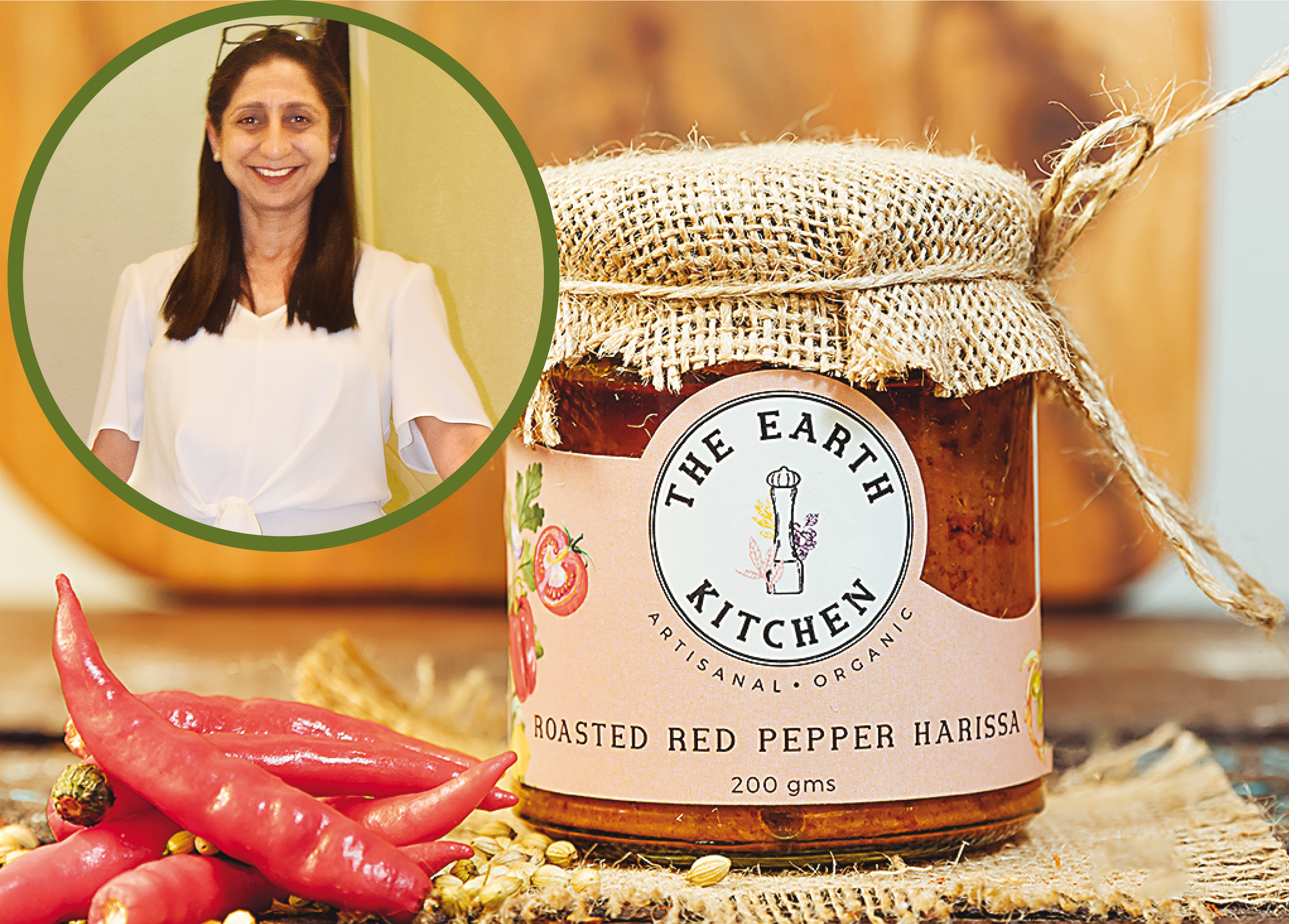 Priti Bali (inset) of The Earth Kitchen makes a delicious red pepper harissa