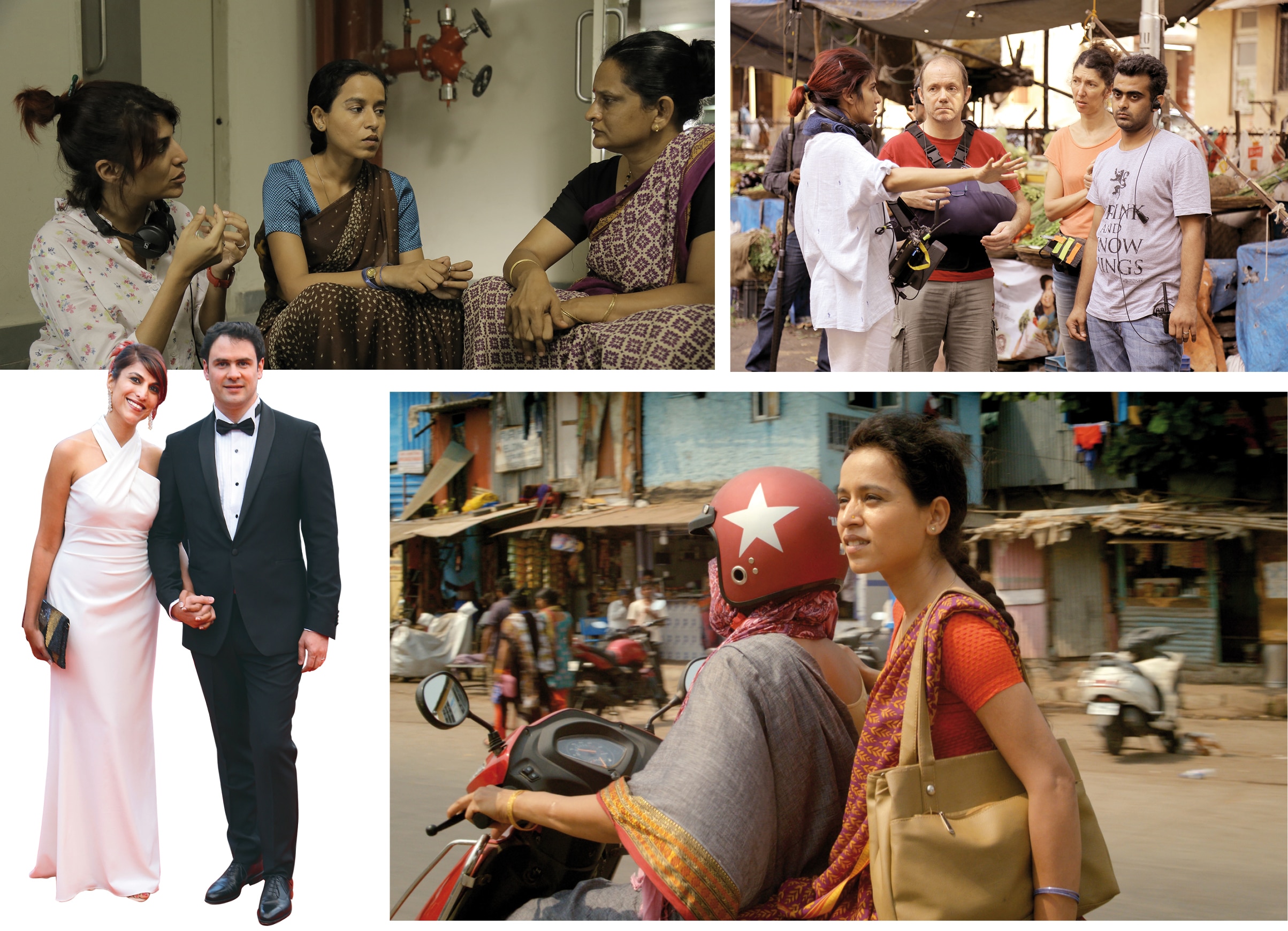 (Anticlockwise from left) Rohena with her husband Brice Poisson at the Cannes Film Festival; A still from the movie featuring Tillotama Shome; Rohena with the crew of the film; On set with the cast of Sir (Anticlockwise from left) Rohena with her husband Brice Poisson at the Cannes Film Festival; A still from the movie featuring Tillotama Shome; Rohena with the crew of the film; On set with the cast of Sir
