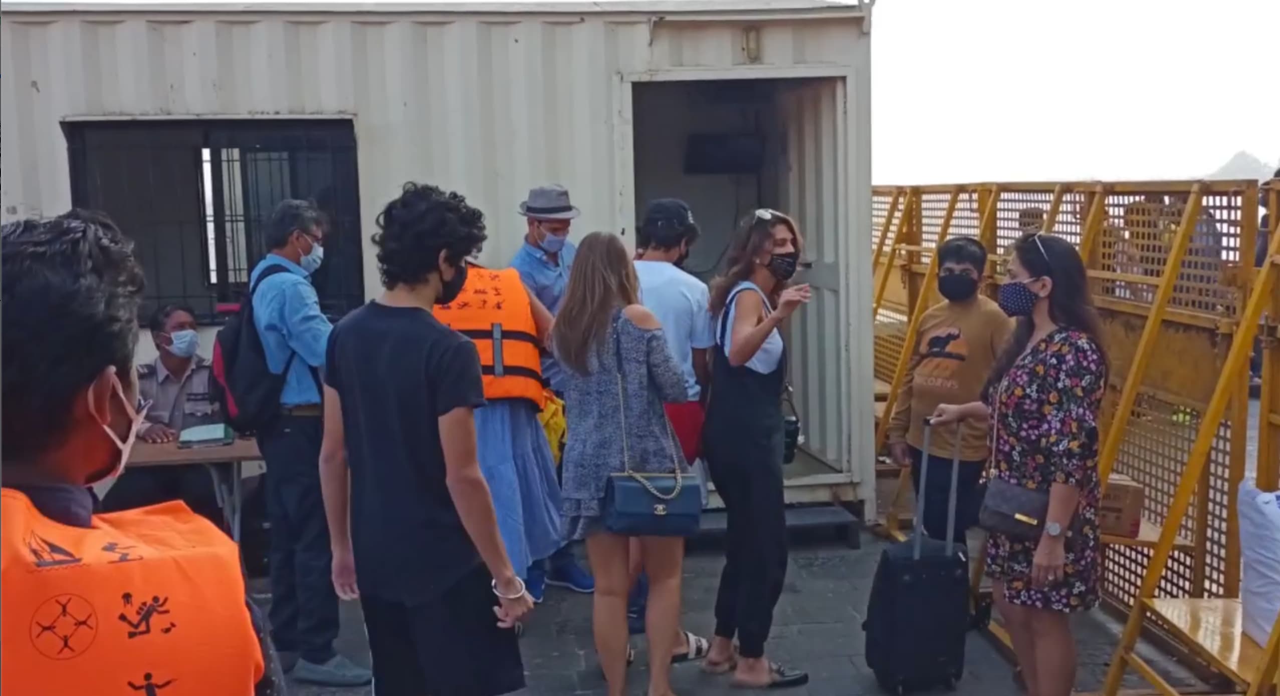 Dolly Sidhwani with her family at the jetty. Dolly Sidhwani with her family at the jetty.