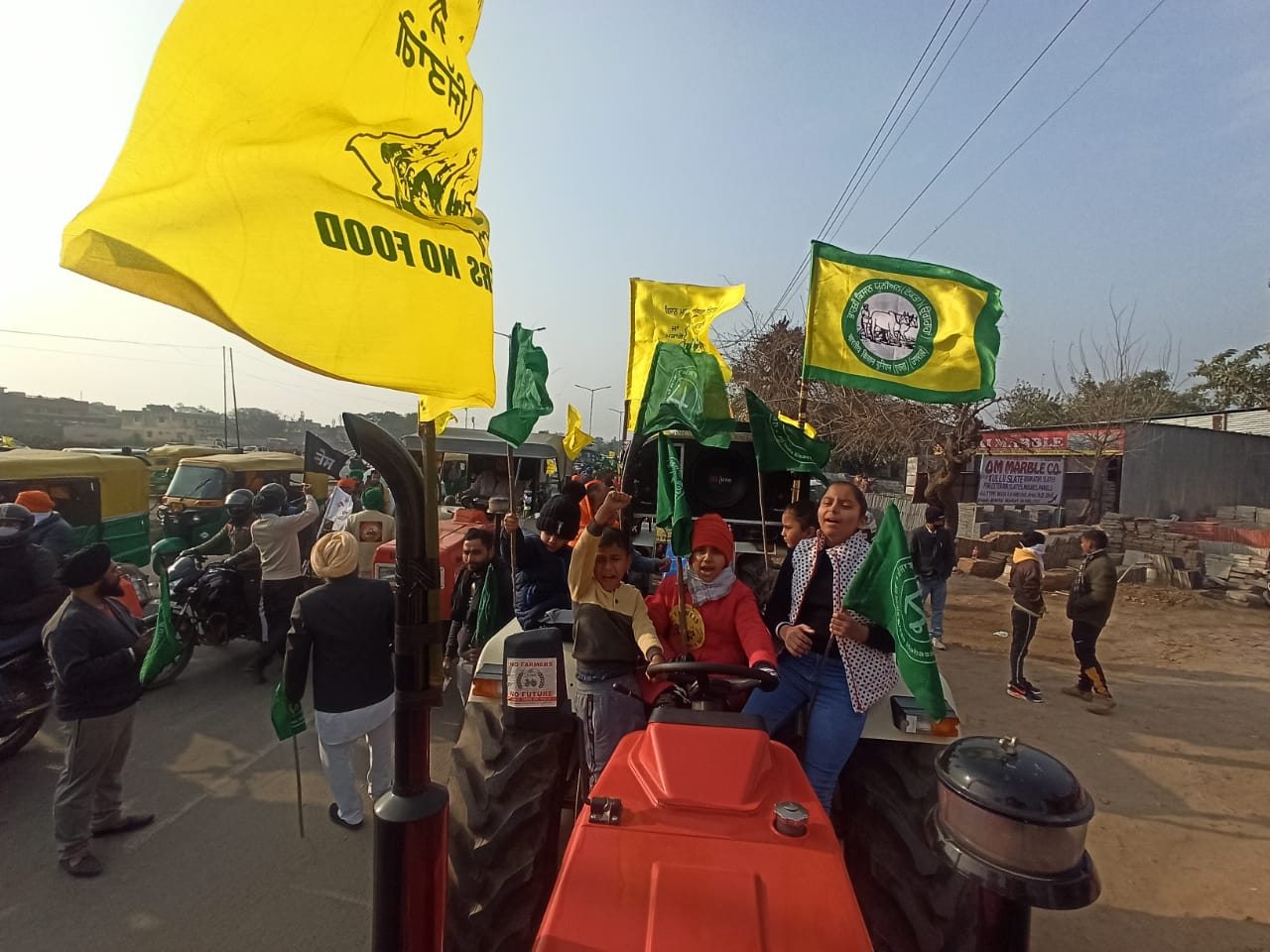 Farmers of Chandigarh participating in Tractor Rally to support farmer's protest. (Ravi Kumar/ HT)