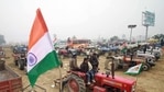 The tractor rally has been allowed to set off after Republic Day celebrations end in the afternoon, officers said on Sunday.(ANI Photo) The tractor rally has been allowed to set off after Republic Day celebrations end in the afternoon, officers said on Sunday.(ANI Photo)