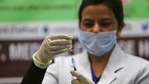 A health worker prepares to administer a Covid-19 vaccine to a hospital staff at a government Hospital in Jammu, India. (AP) A health worker prepares to administer a Covid-19 vaccine to a hospital staff at a government Hospital in Jammu, India. (AP)